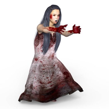 bir kadın zombi 3d cg işleme