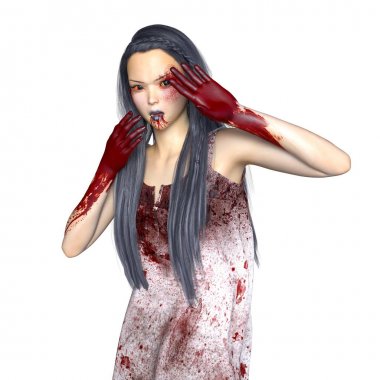 bir kadın zombi 3d cg işleme