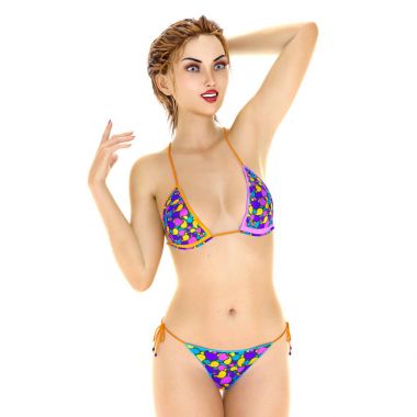 bir bikini kadının 3d cg işleme