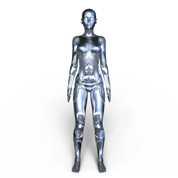 3D CG rendering of a female cyborg — Stock Photo, Image