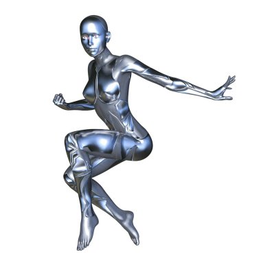 kadın bir cyborg 3d cg render