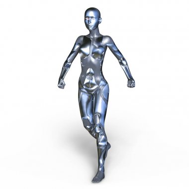 kadın bir cyborg 3d cg render