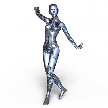 kadın bir cyborg 3d cg render