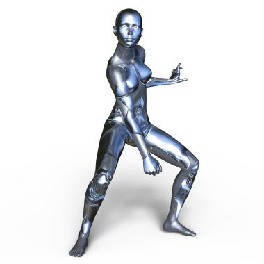 kadın bir cyborg 3d cg render
