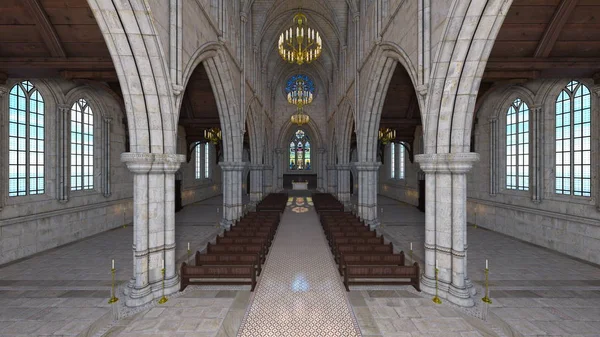 3D CG візуалізація церкви — стокове фото