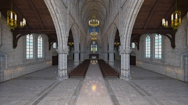 3D-cg rendering van een kerk — Stockfoto