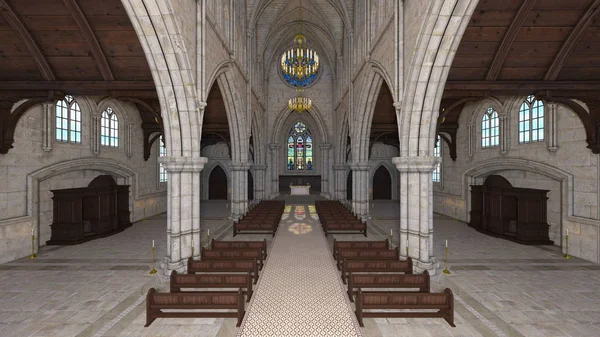 Vykreslování 3D cg kostela — Stock fotografie