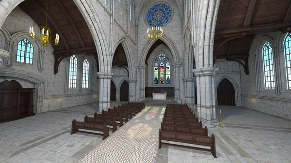 3d cg rendu d'une église — Photo