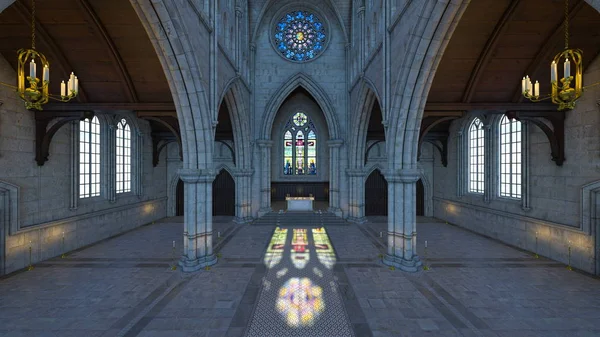 Vykreslování 3D cg kostela — Stock fotografie