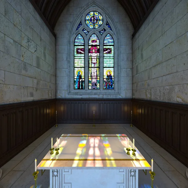 3d cg rendu d'une église — Photo