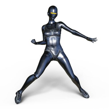 kadın bir cyborg 3d cg render