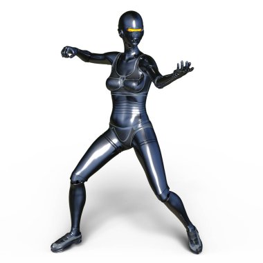 kadın bir cyborg 3d cg render