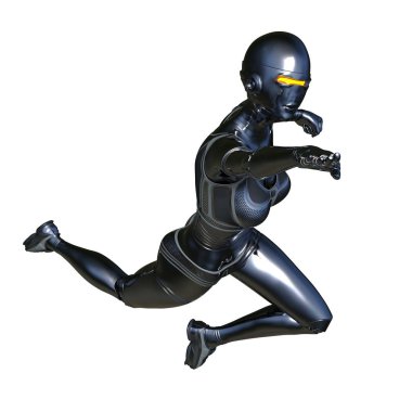 kadın bir cyborg 3d cg render