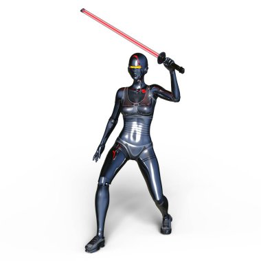 kadın bir cyborg 3d cg render