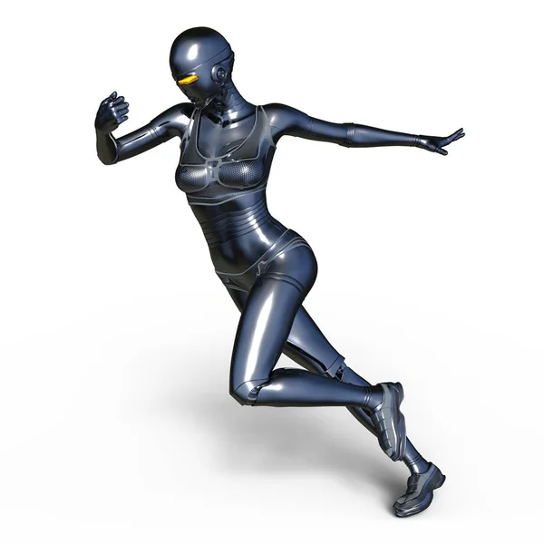 3D CG rendering of a female cyborg — Stock Photo, Image