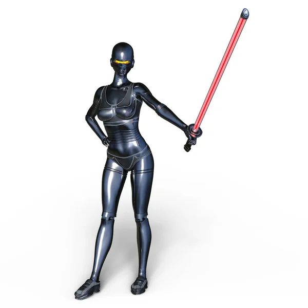 3D CG rendering of a female cyborg — Stock Photo, Image