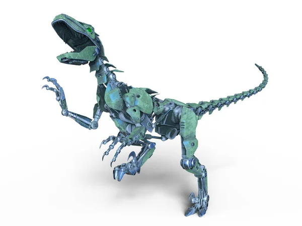 Representación 3D CG de un dinosaurio robot — Foto de Stock