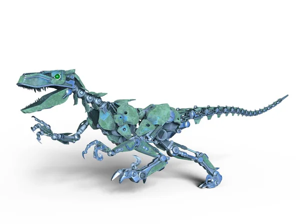 Representación 3D CG de un dinosaurio robot — Foto de Stock