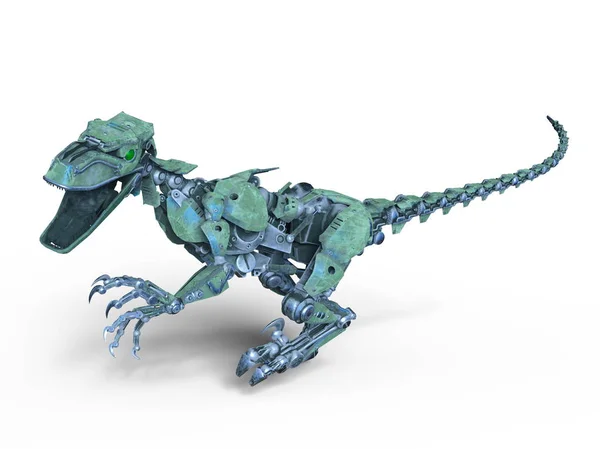 Representación 3D CG de un dinosaurio robot — Foto de Stock