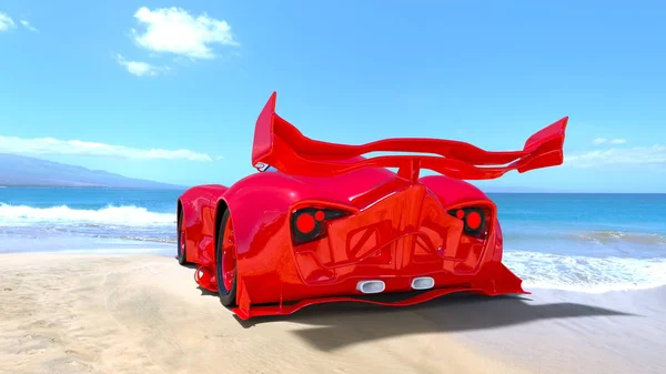 3D-cg-Darstellung eines Sportwagens — Stockfoto