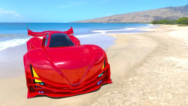 Renderowania 3D cg z samochodu sportowego — Zdjęcie stockowe