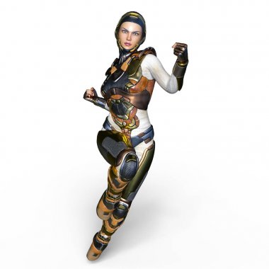 3d cg işleme süper bir kadın