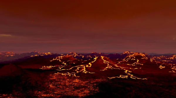 3d cg 渲染的火山 — 图库照片