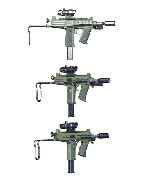 Rendu 3D CG des armes à feu — Photo