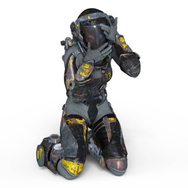 bir kadın astronot 3d cg render