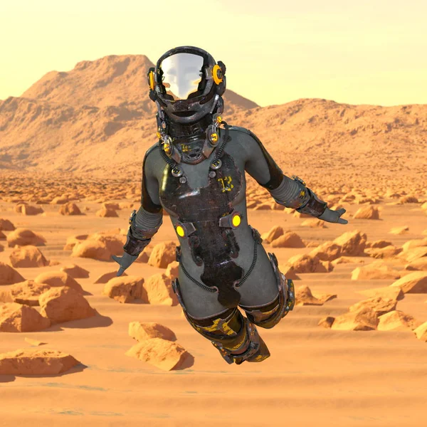 3D CG rendering of a female astronaut — Stock Photo, Image