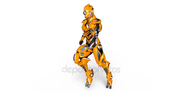 3D rendu 3D d'un cyborg en cours d'exécution 