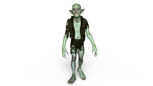 3D cg-rendering av en vandrande troll — Stockvideo