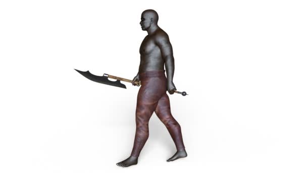 3D rendu 3D d'un grand homme marchant 
