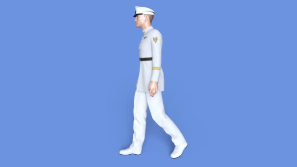 3D CG renderização de um serviceman andando — Vídeo de Stock
