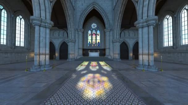 3d cg representación de la iglesia — Vídeo de stock