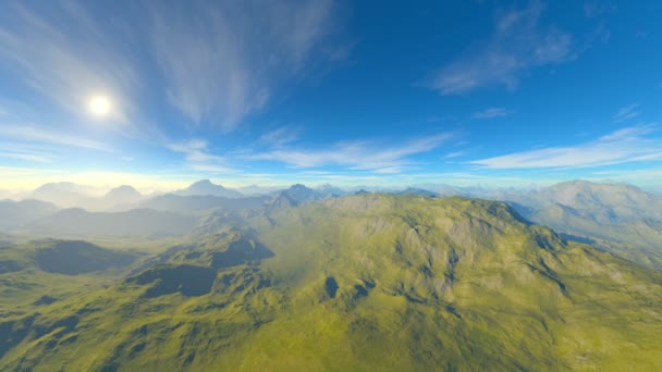 3D rendu 3D de la chaîne de montagnes — Video