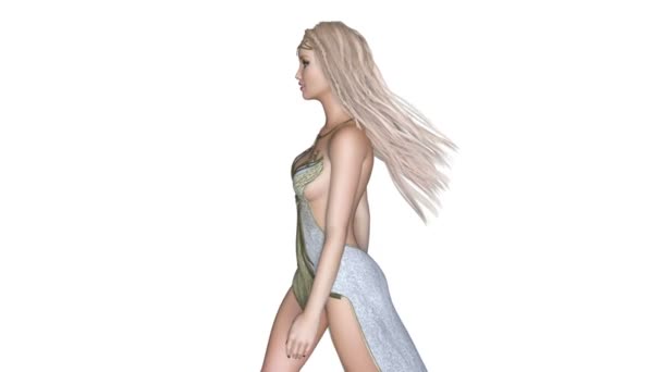 Renderowania 3D cg spaceru młodej kobiety — Wideo stockowe