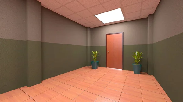 3D CG renderização de um corredor — Fotografia de Stock