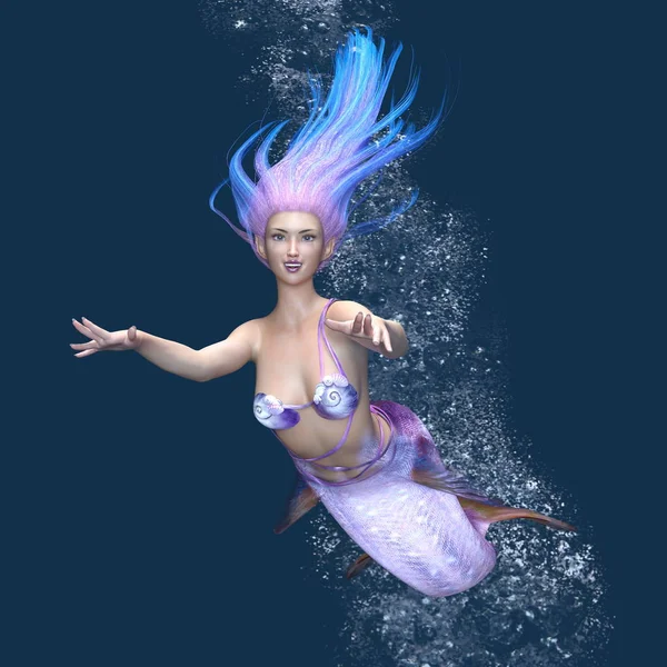 Rendering 3D CG di una sirena — Foto Stock