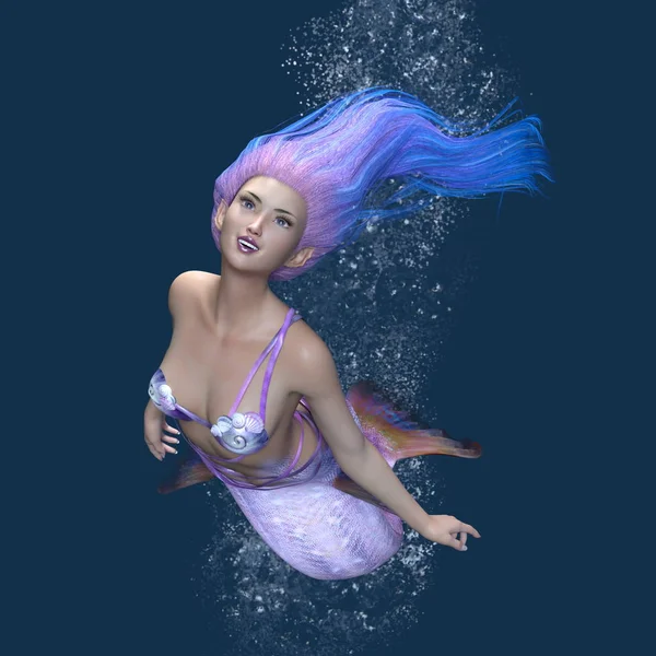 3D cg-rendering av en sjöjungfru — Stockfoto