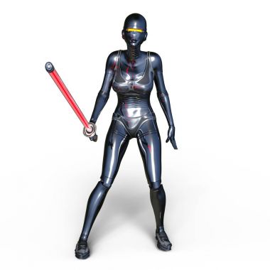 kadın bir cyborg 3d cg render