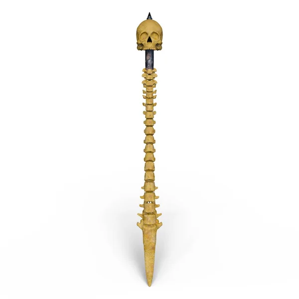 3D CG renderização de uma espada esqueleto — Fotografia de Stock