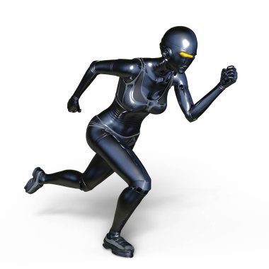 kadın bir cyborg 3d cg render