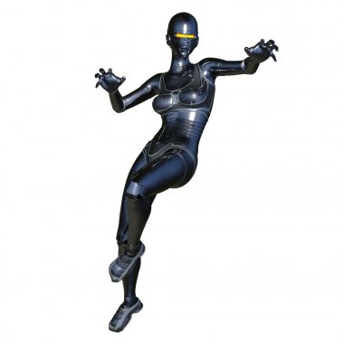 kadın bir cyborg 3d cg render