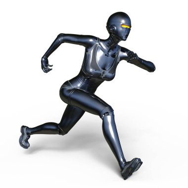 kadın bir cyborg 3d cg render