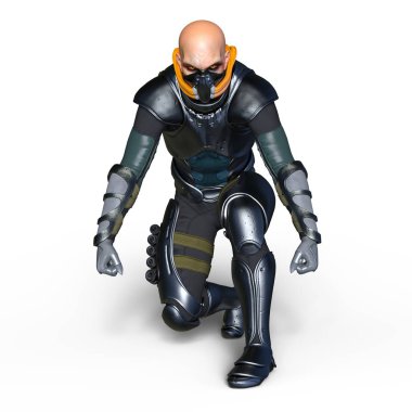 bir savaşçının 3d cg işleme