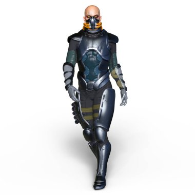 bir savaşçının 3d cg işleme