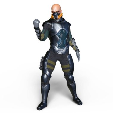 bir savaşçının 3d cg işleme