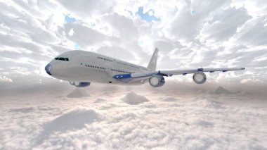 bir uçağın 3d cg işleme