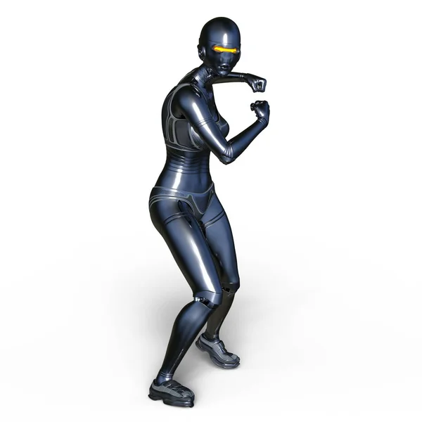 3D-cg-Darstellung eines weiblichen Cyborgs — Stockfoto